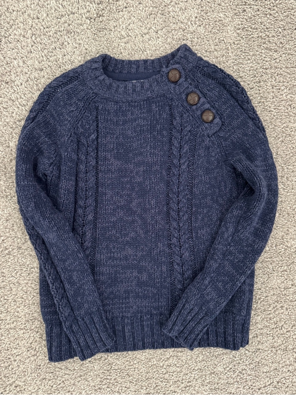 Old Navy Navy Blue Cable Knit Sweater with Button Detail